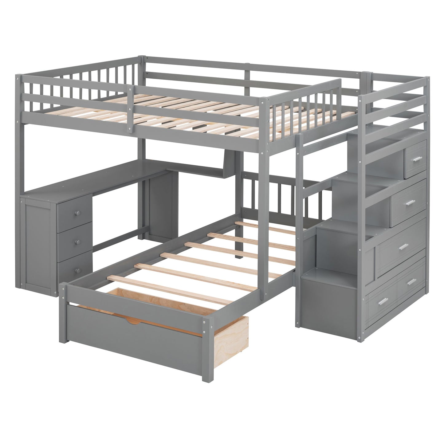 Bunk Bed With Desk, Drawers And Shelves - The Sleep Loft - Online Mattress Showroom NYC