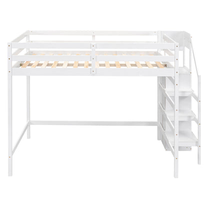 Loft Bed With Built In Storage Wardrobe And Staircase - The Sleep Loft - Online Mattress Showroom NYC