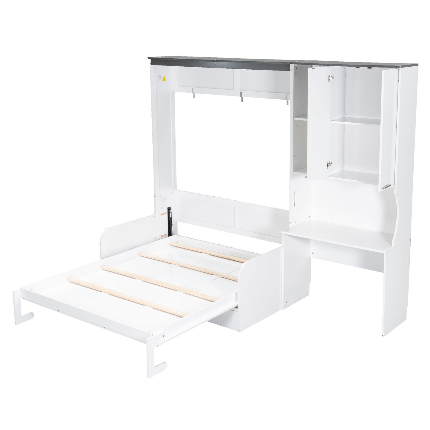Multi Functional Murphy Bed With Sofa, Desk, And Storage Cabinet, Queen Size - White - The Sleep Loft - Online Mattress Showroom NYC