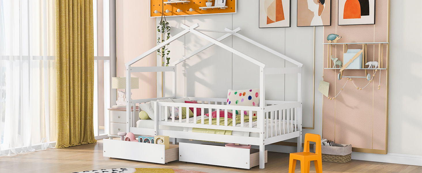 House Bed With 2 Drawers - The Sleep Loft - Online Mattress Showroom NYC
