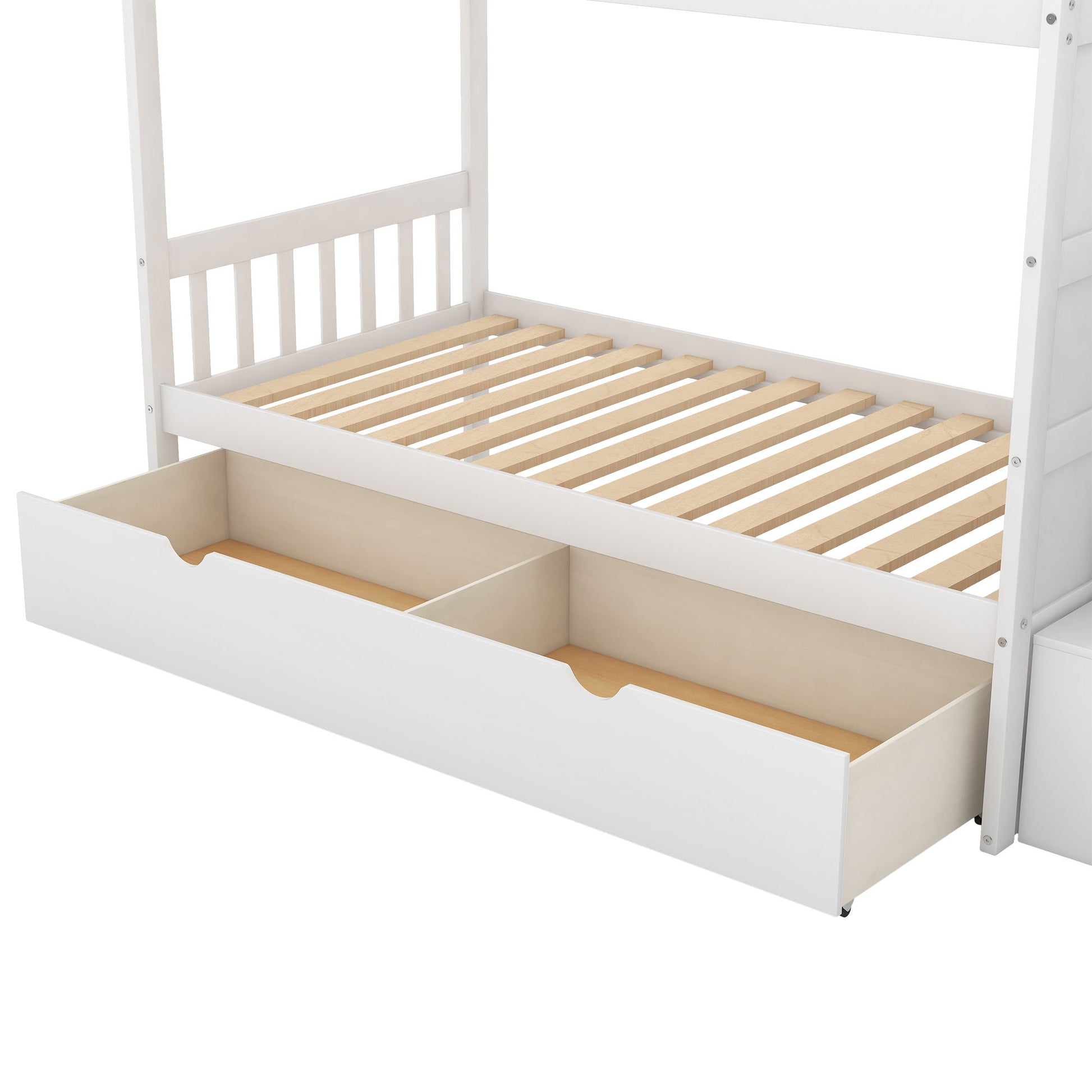 Bunk Bed, Convertible Bottom Bed, Storage Shelves And Drawers - The Sleep Loft - Online Mattress Showroom NYC
