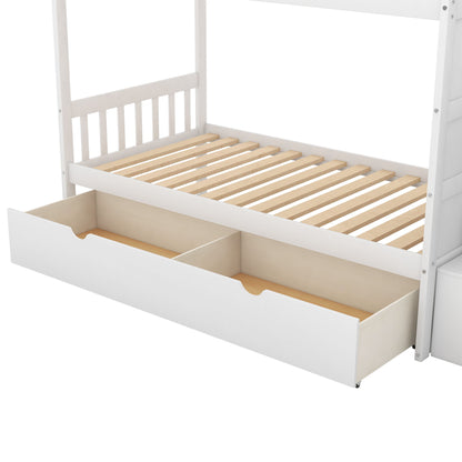 Bunk Bed, Convertible Bottom Bed, Storage Shelves And Drawers - The Sleep Loft - Online Mattress Showroom NYC