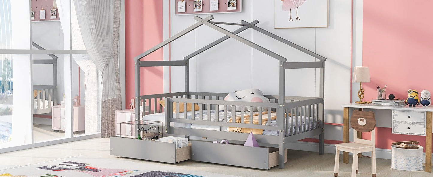 House Bed With 2 Drawers - The Sleep Loft - Online Mattress Showroom NYC