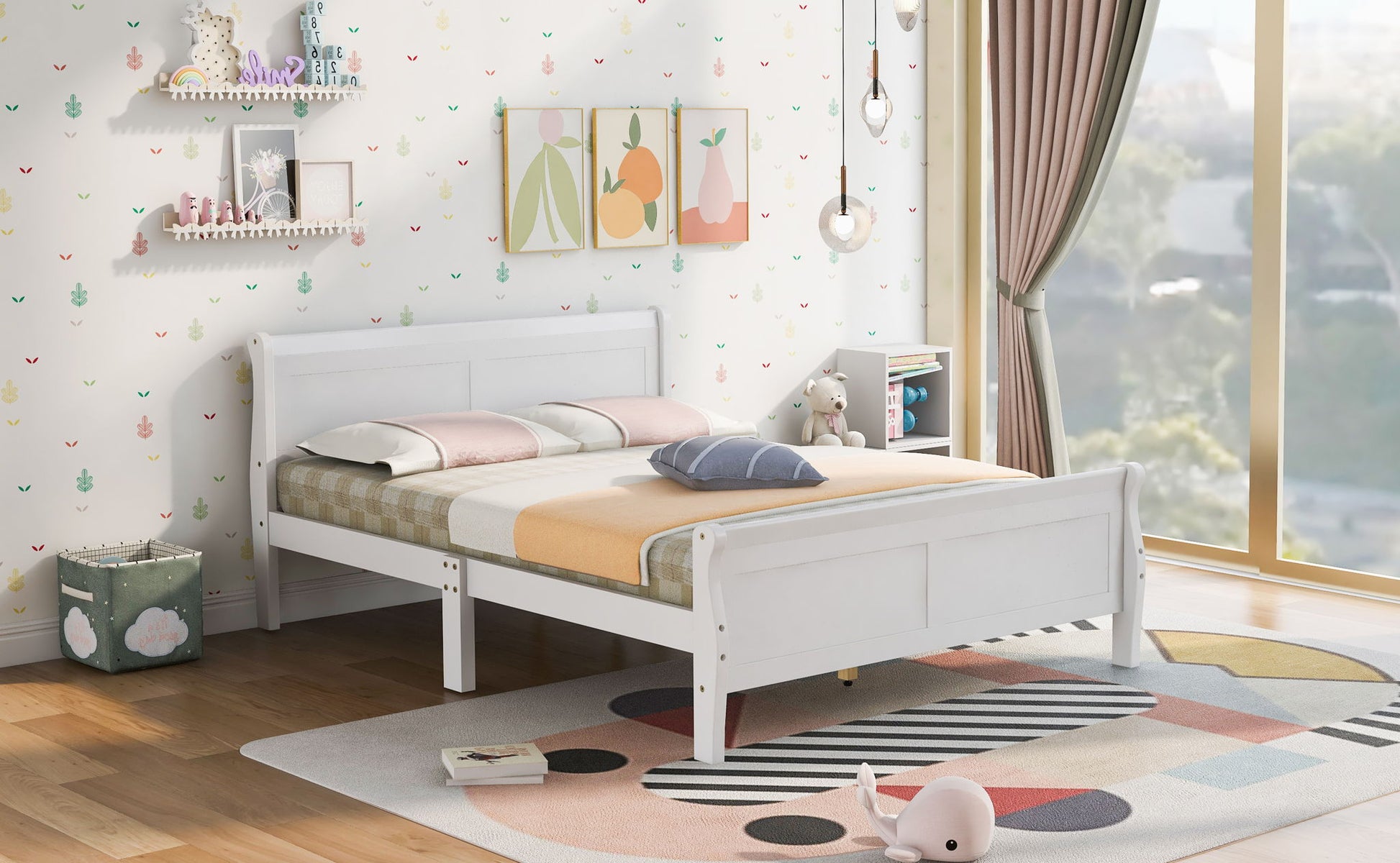 Platform Bed Frame Mattress Foundation Sleigh Bed With Headboard / Footboard / Wood Slat Suppor - The Sleep Loft - Online Mattress Showroom NYC