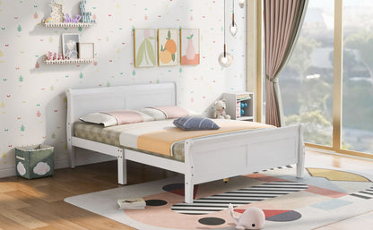 Platform Bed Frame Mattress Foundation Sleigh Bed With Headboard / Footboard / Wood Slat Suppor - The Sleep Loft - Online Mattress Showroom NYC