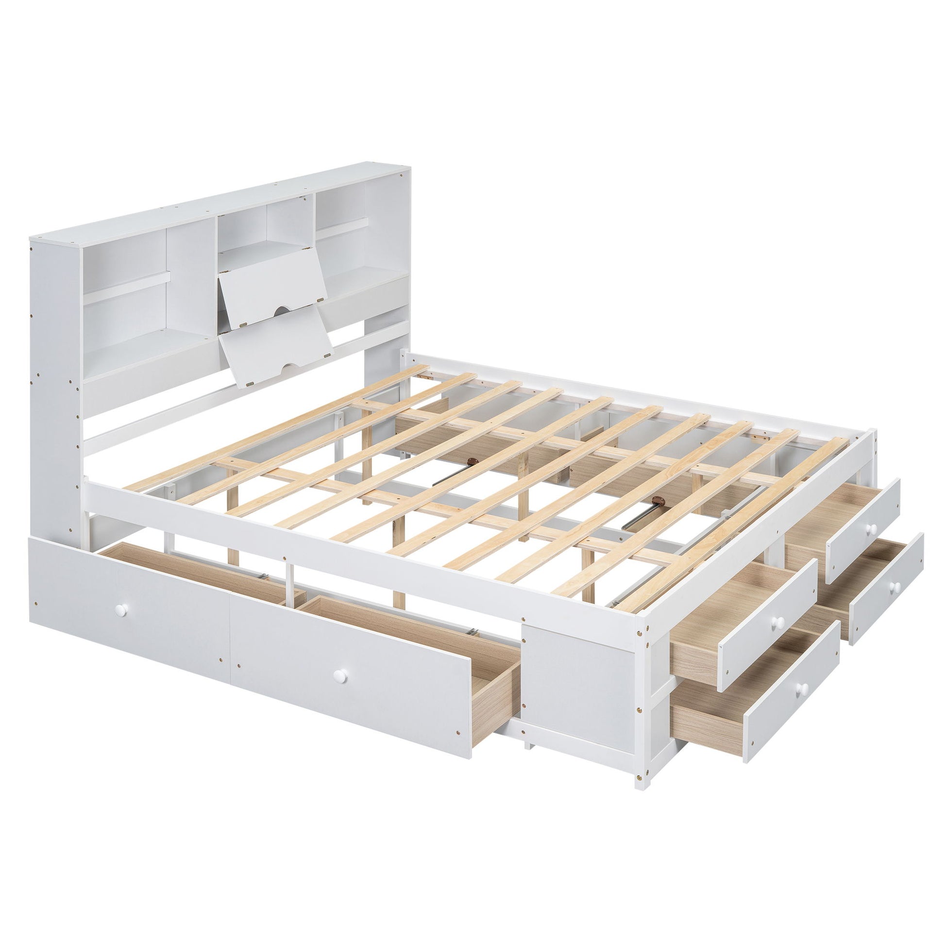 Platform Bed With Storage Headboard And 8 Drawers - The Sleep Loft - Online Mattress Showroom NYC