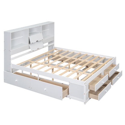 Platform Bed With Storage Headboard And 8 Drawers - The Sleep Loft - Online Mattress Showroom NYC