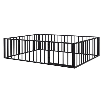 Metal Floor Bed Frame With Fence And Door - The Sleep Loft - Online Mattress Showroom NYC