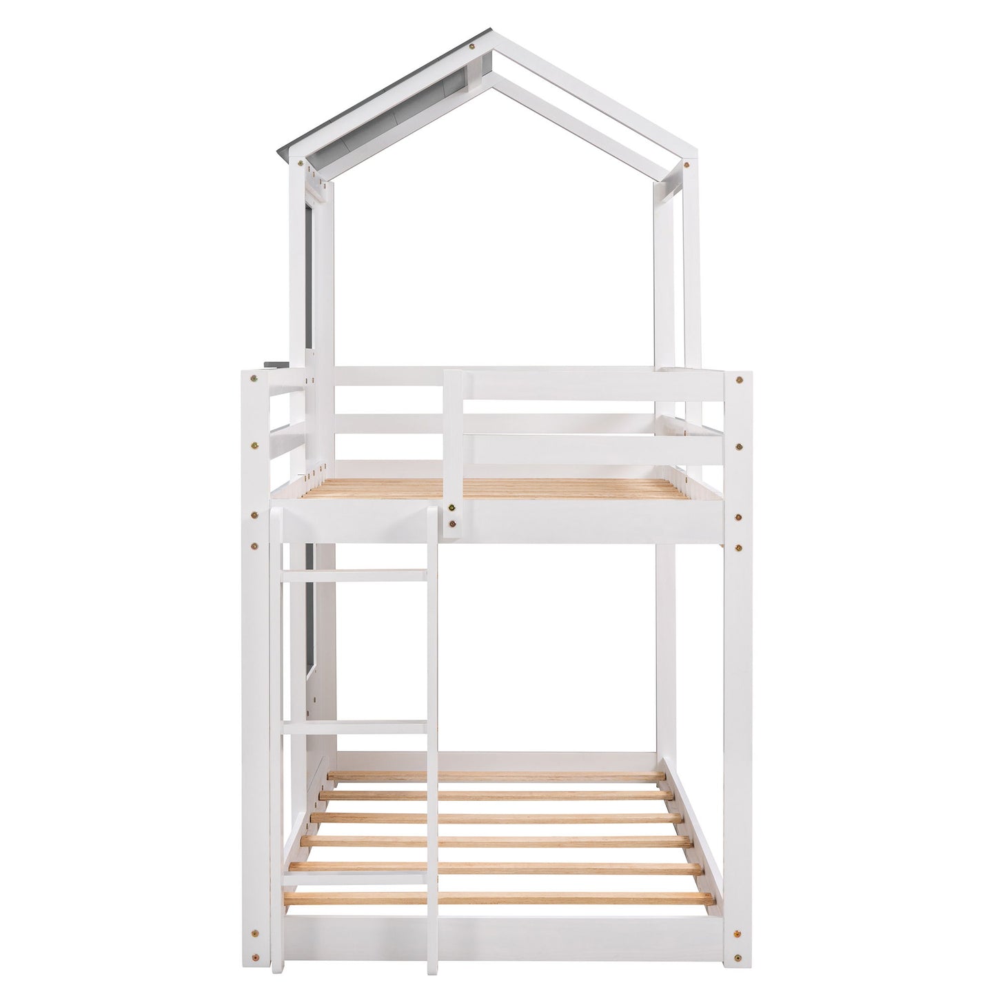 Bunk Bed Wood Bed & Roof, Window, Guardrail, Ladder - The Sleep Loft - Online Mattress Showroom NYC