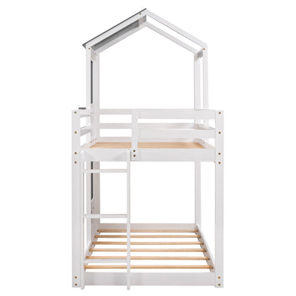 Bunk Bed Wood Bed & Roof, Window, Guardrail, Ladder - The Sleep Loft - Online Mattress Showroom NYC
