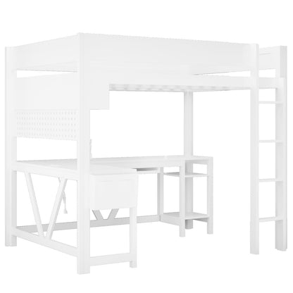 Gaming Loft Bed With Desk, Storage Shelves, LED And Charging Station - The Sleep Loft - Online Mattress Showroom NYC