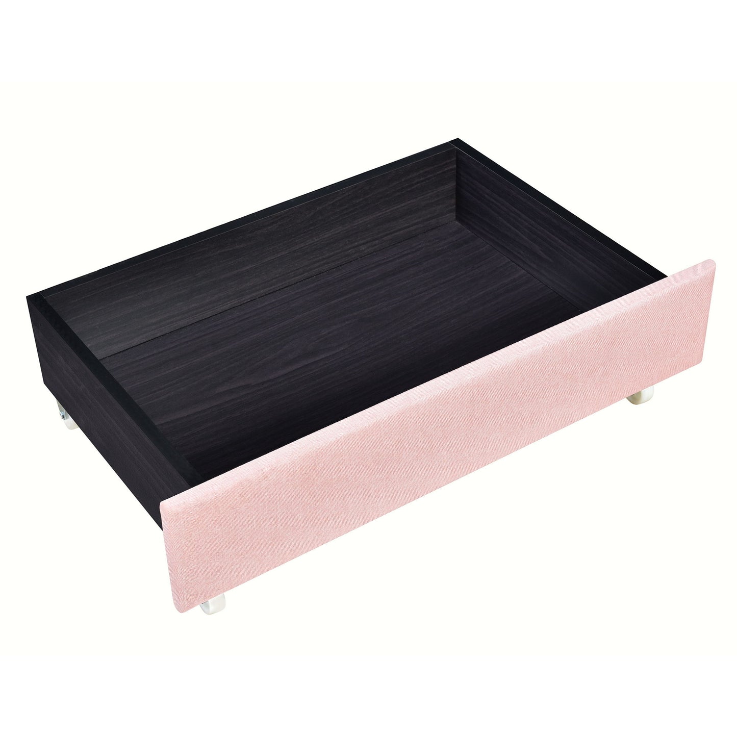 Queen Size Storage Bed Linen Upholstered Platform Bed & Two Drawers - Pink - The Sleep Loft - Online Mattress Showroom NYC