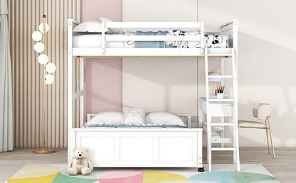 Full Over Full Bunk Bed With Desk - The Sleep Loft - Online Mattress Showroom NYC
