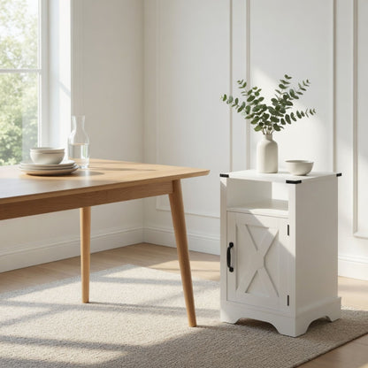 Farmhouse Nightstand, Charging Station & Storage