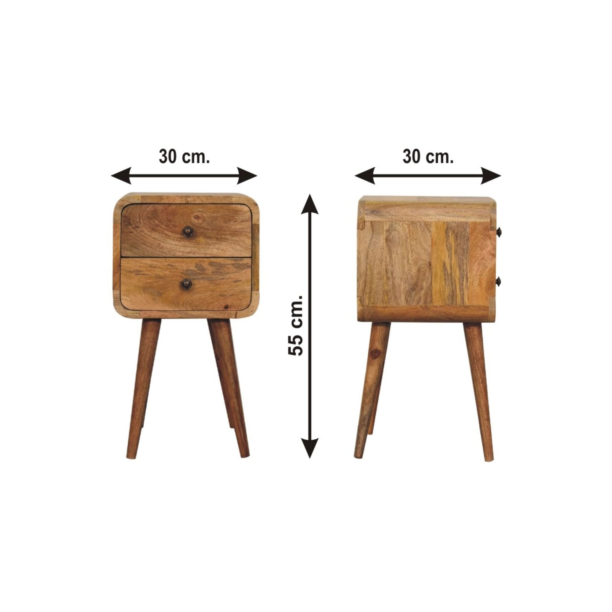 Curved Nightstand, - The Sleep Loft - Online Mattress Showroom NYC