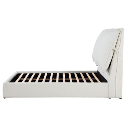 Corwyn - Queen Upholstered Panel Bed With Headboard Pillows - White - The Sleep Loft - Online Mattress Showroom NYC