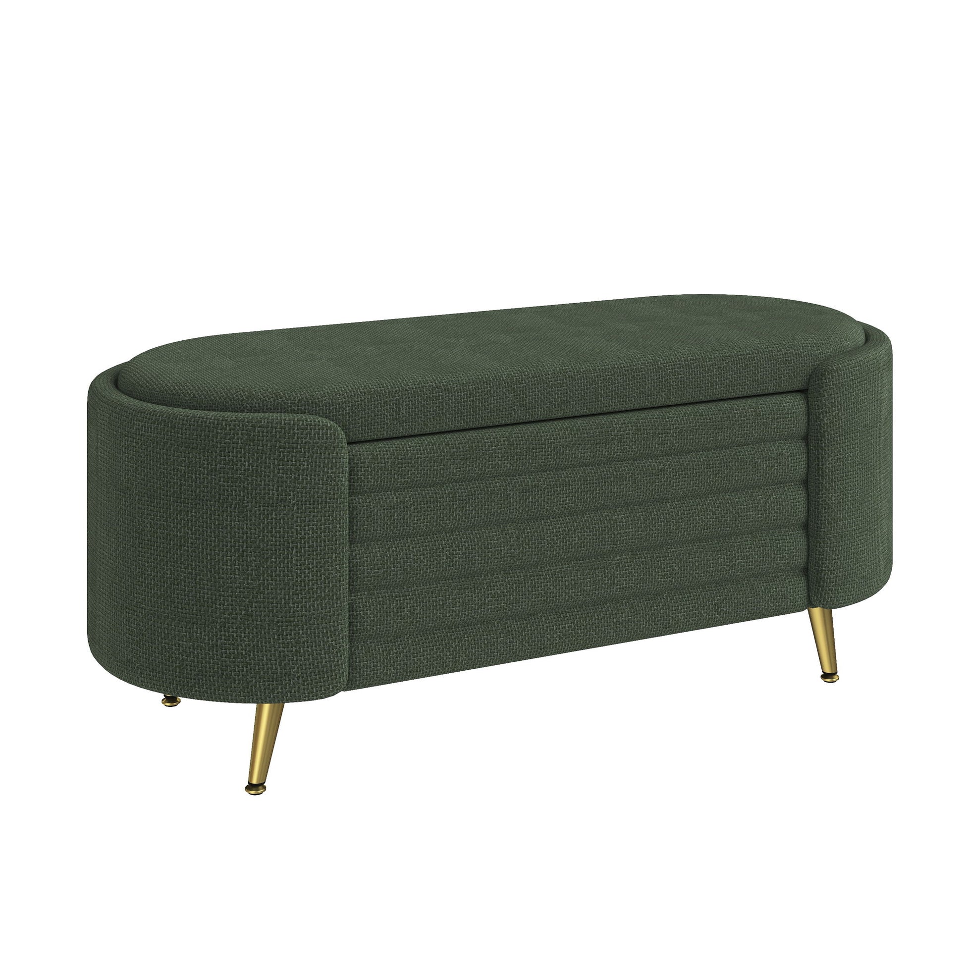 Modern Oval Storage Ottoman With Upholstery - The Sleep Loft - Online Mattress Showroom NYC