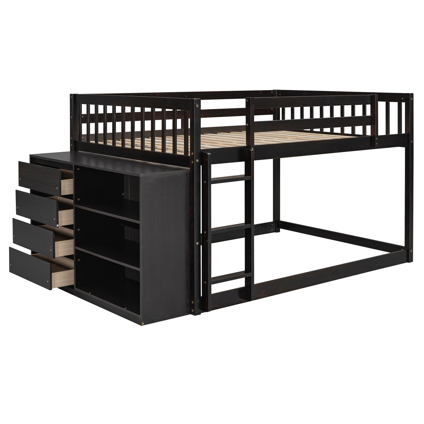 Bunk Bed With 4 Drawers And 3 Shelves - The Sleep Loft - Online Mattress Showroom NYC