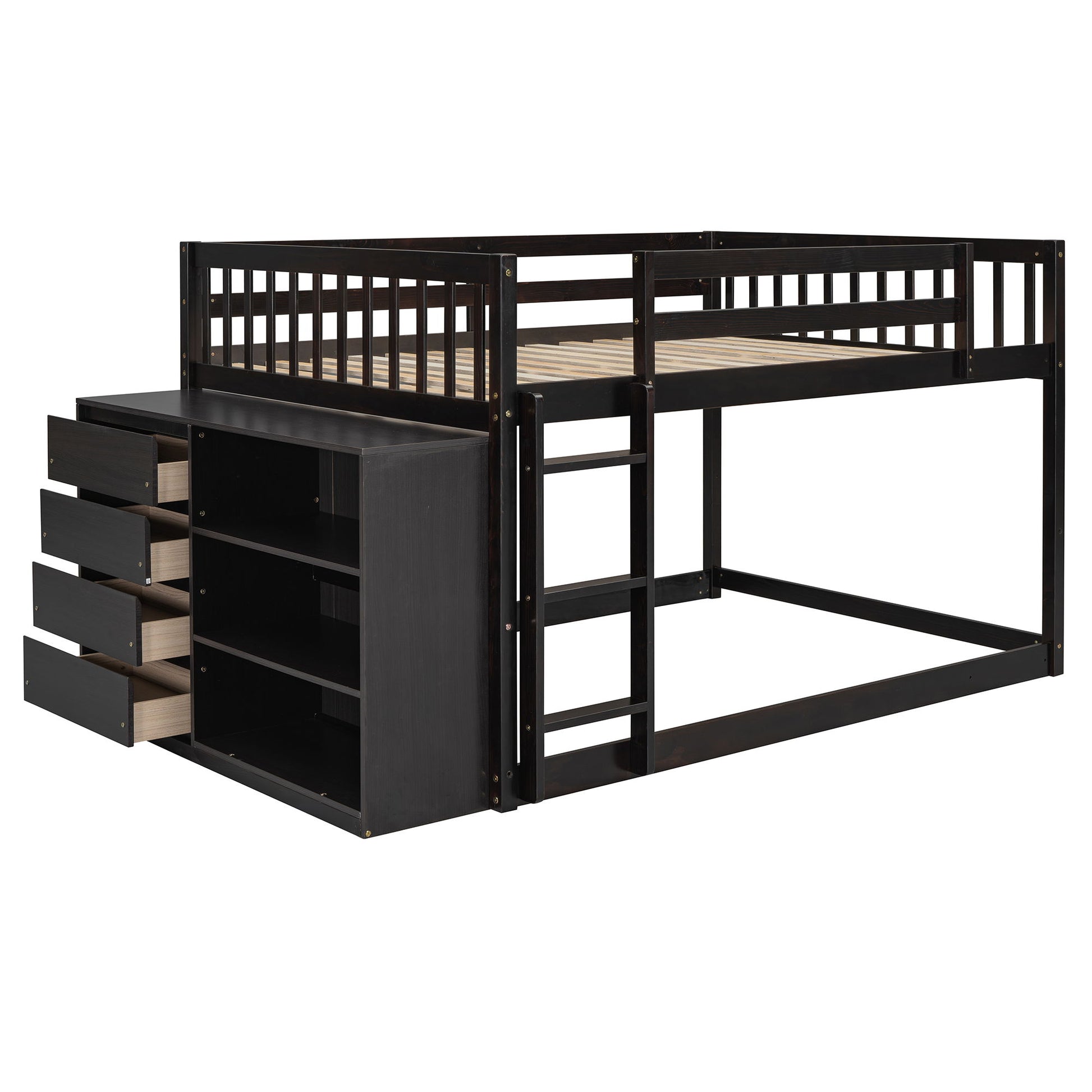 Bunk Bed With 4 Drawers And 3 Shelves - The Sleep Loft - Online Mattress Showroom NYC