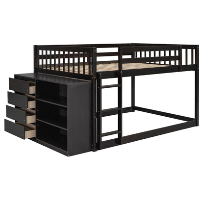 Bunk Bed With 4 Drawers And 3 Shelves - The Sleep Loft - Online Mattress Showroom NYC