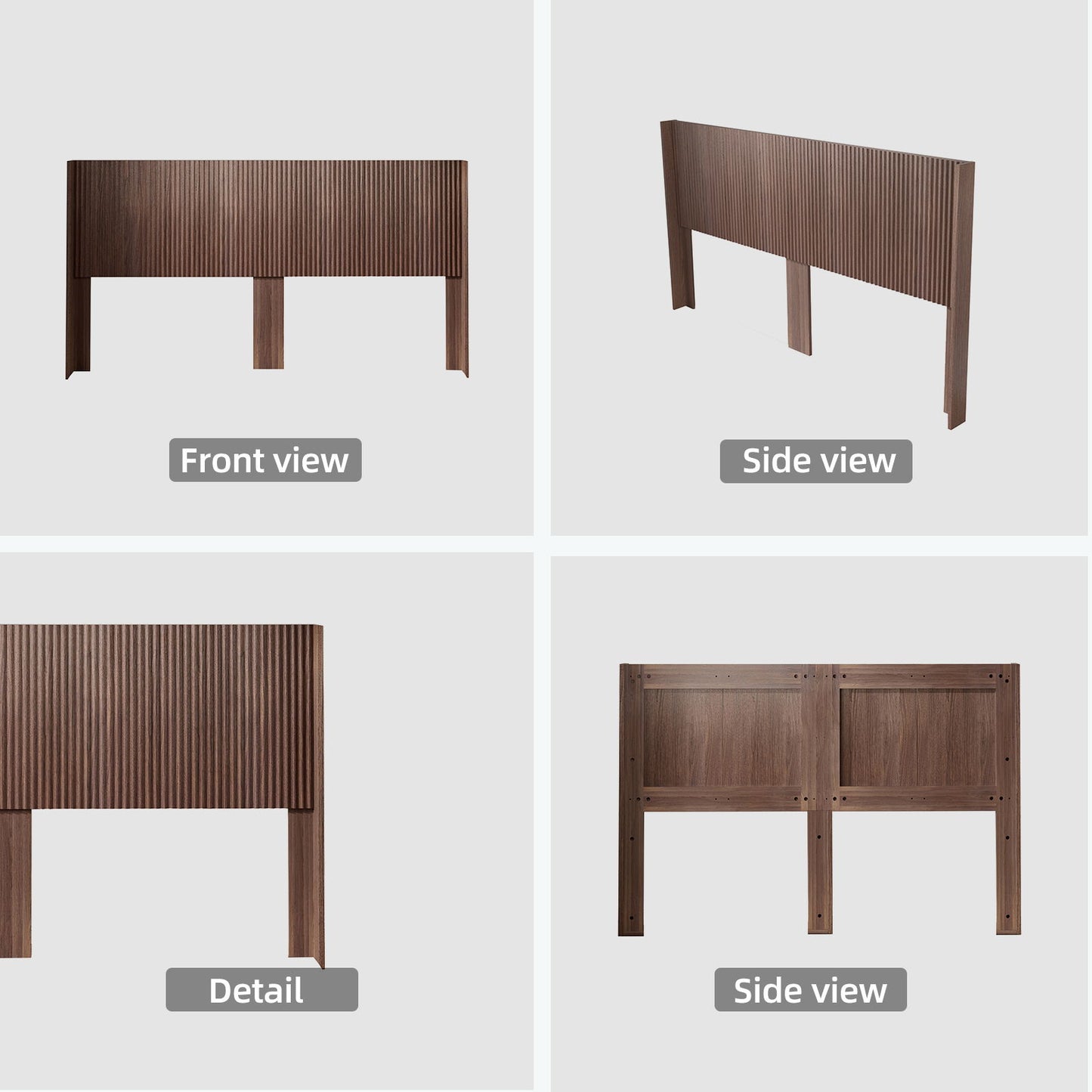 Modern Wide Wall Mounted Fluted Panel Headboard - The Sleep Loft - Online Mattress Showroom NYC