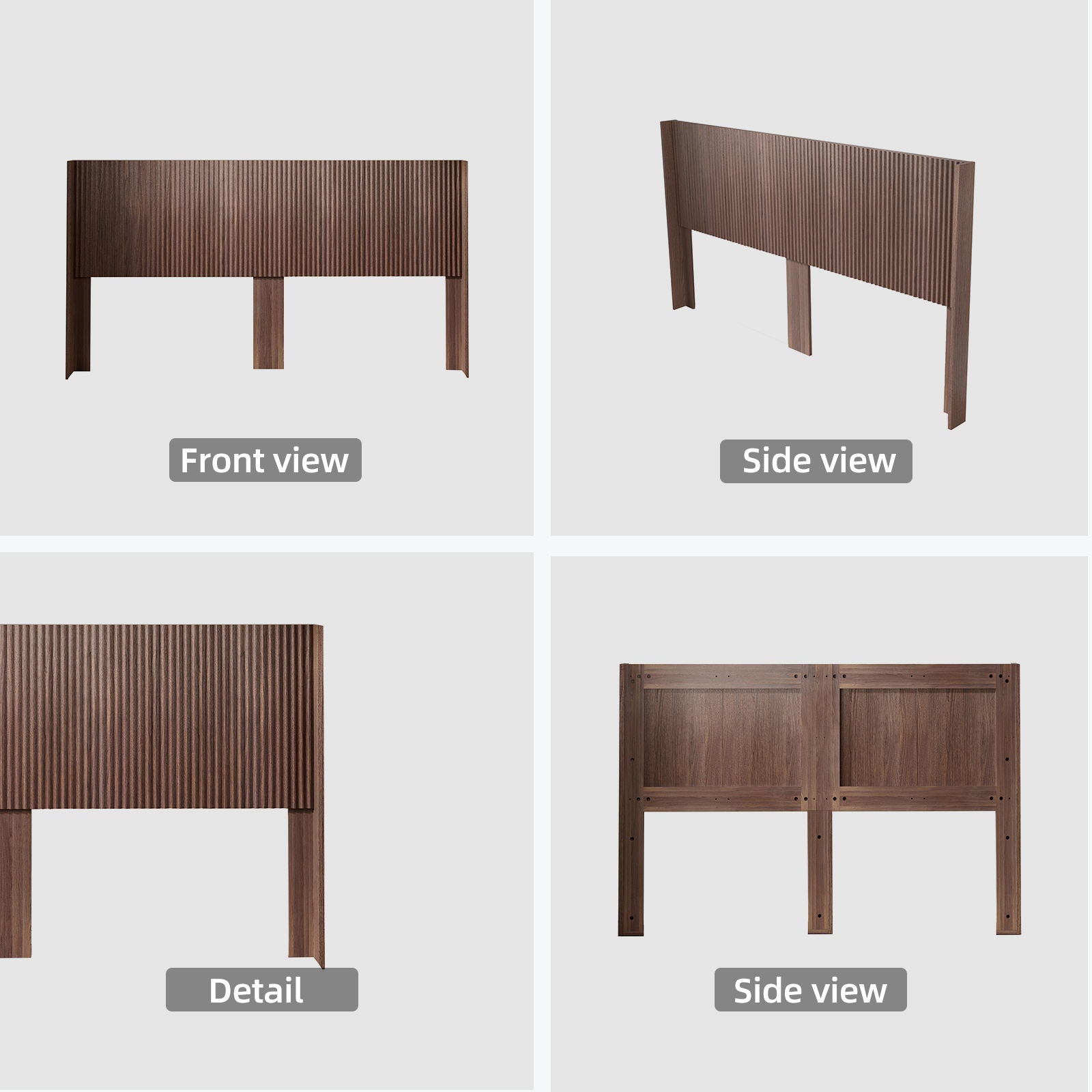 Modern Wide Wall Mounted Fluted Panel Headboard - The Sleep Loft - Online Mattress Showroom NYC