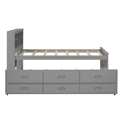 Platform Bed With Storage Headboard, USB, Trundle And 3 Drawers - The Sleep Loft - Online Mattress Showroom NYC