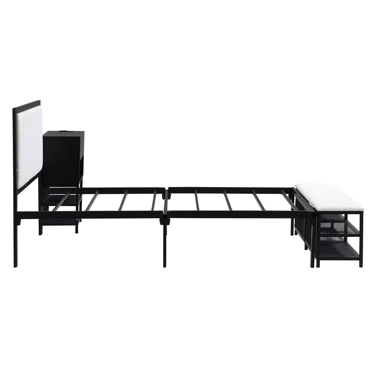 Platform Bed With 2 Tier Storage Shelves, Storage Cabinet - The Sleep Loft - Online Mattress Showroom NYC