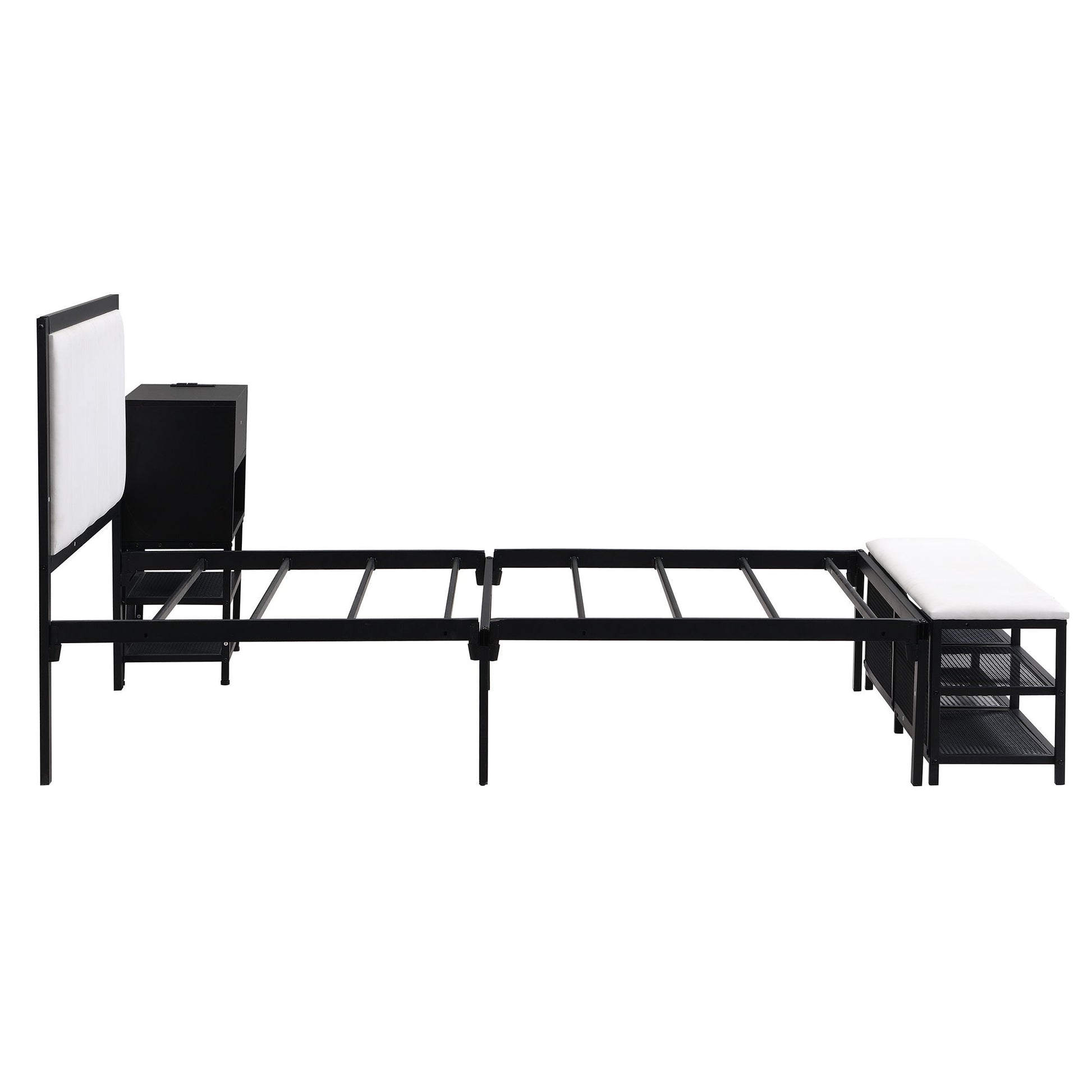 Platform Bed With 2 Tier Storage Shelves, Storage Cabinet - The Sleep Loft - Online Mattress Showroom NYC