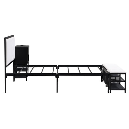 Platform Bed With 2 Tier Storage Shelves, Storage Cabinet - The Sleep Loft - Online Mattress Showroom NYC