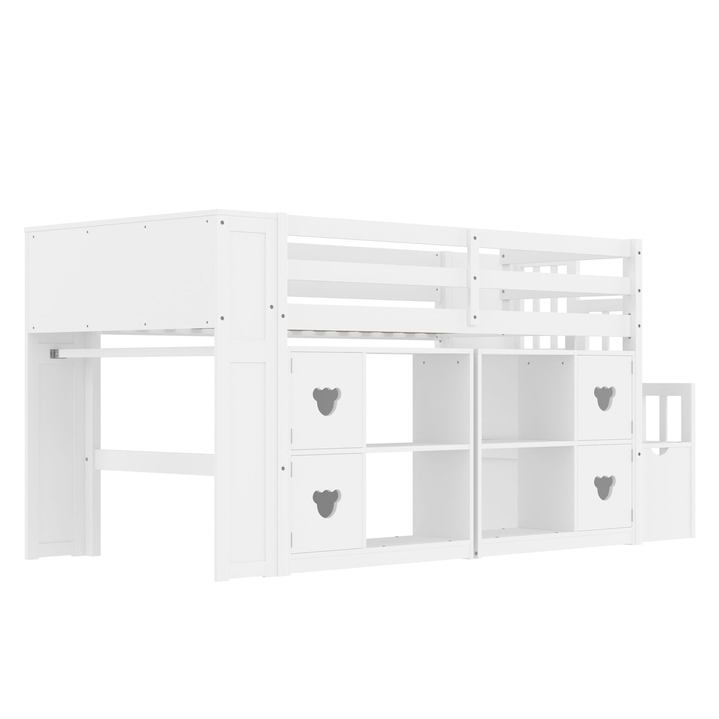 Loft Bed With Storage Cabinets, Staircase Drawers & LED Lights - The Sleep Loft - Online Mattress Showroom NYC