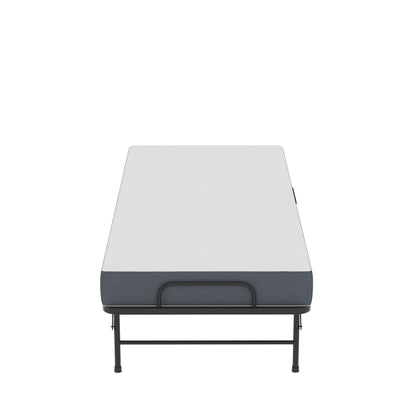 Twin Folding Bed With Memory Foam Mattress, On Wheels, Portable Bed For Adults & Guests - Black - The Sleep Loft - Online Mattress Showroom NYC