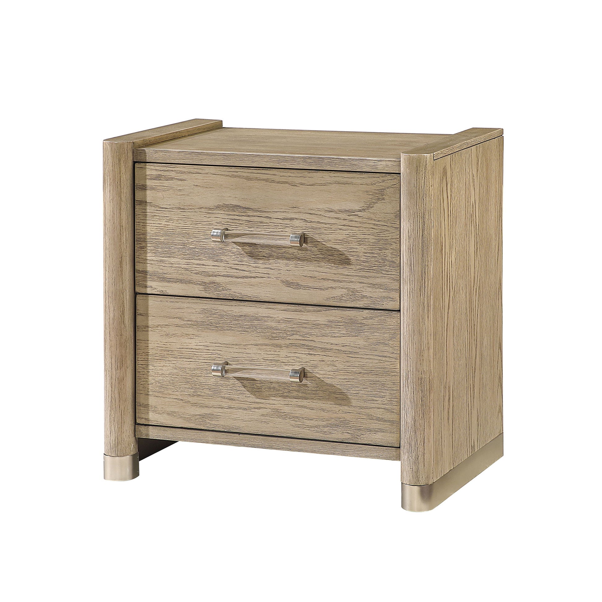 Sarai - Nightstand With Spacious Drawers And Handles - Brown - The Sleep Loft - Online Mattress Showroom NYC