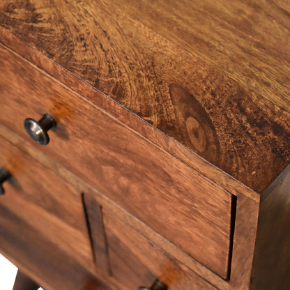 4 Drawer Multi Bedside Table - Chestnut - The Sleep Loft - Online Mattress Showroom NYC