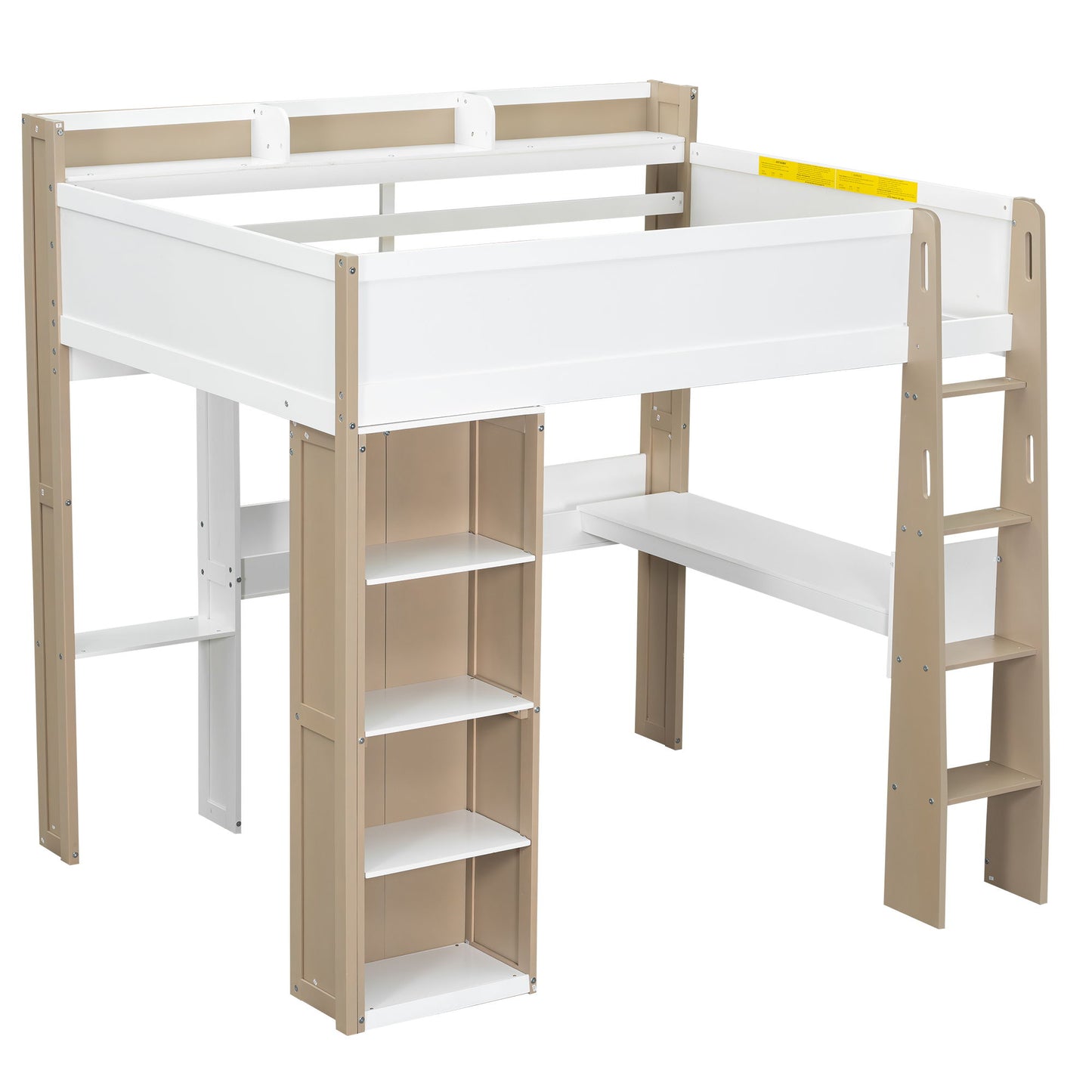 Loft Bed With Built In Storage Shelves, Clothes Rail, And Desk - The Sleep Loft - Online Mattress Showroom NYC