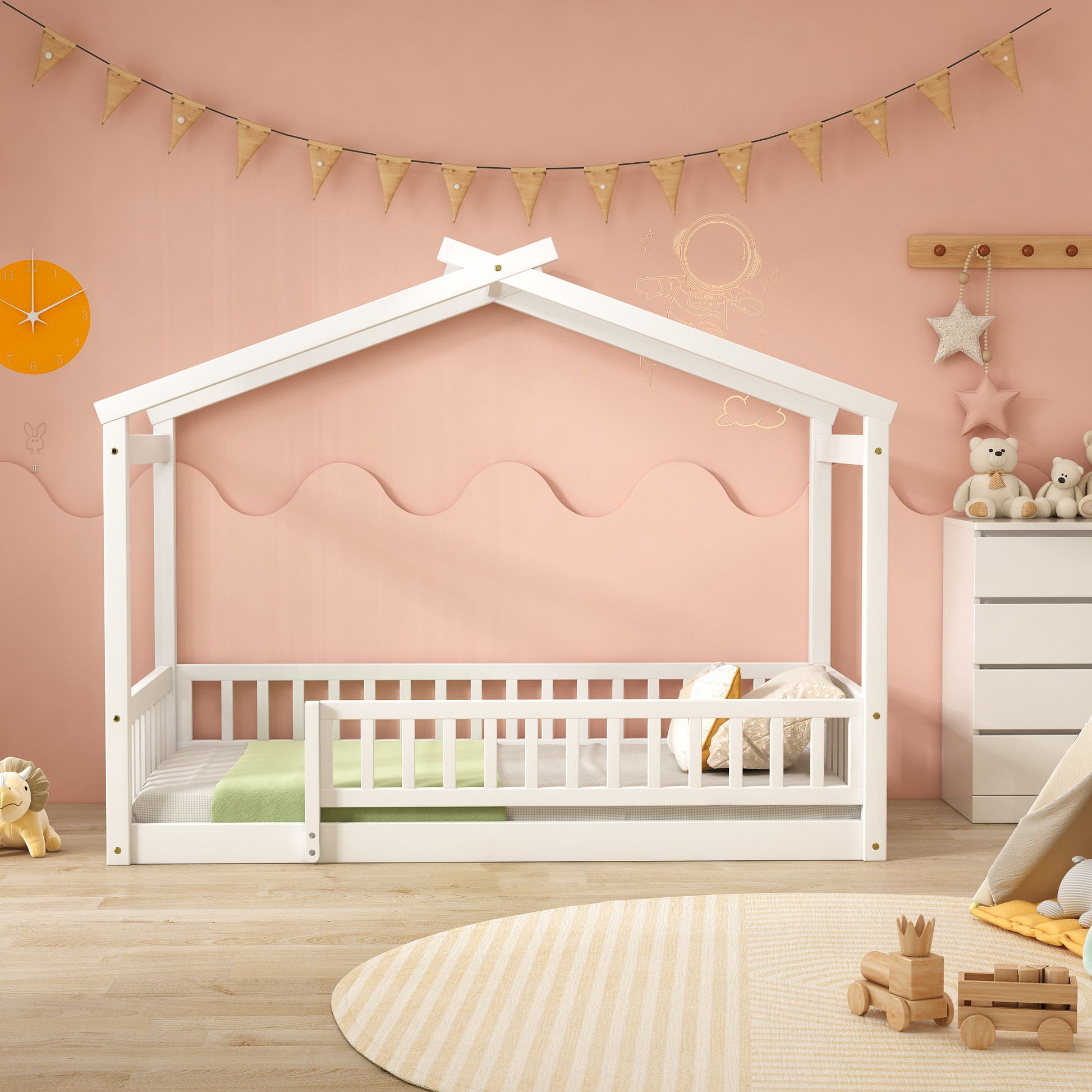 Bed House Bed Frame With Fence - The Sleep Loft - Online Mattress Showroom NYC