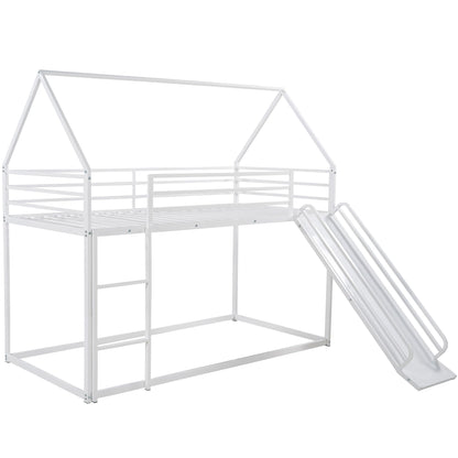 Twin Over Twin House Bunk Bed With Ladder And Slide - The Sleep Loft - Online Mattress Showroom NYC