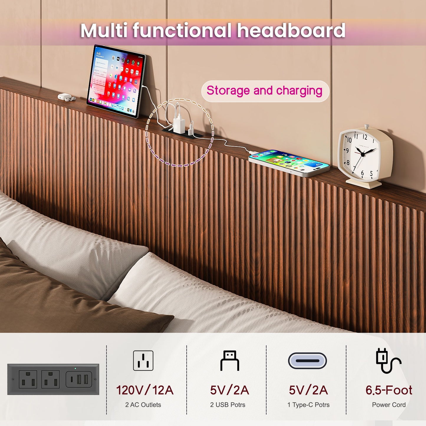 Floating Bedstead With Charging Station And LED Lights - The Sleep Loft - Online Mattress Showroom NYC