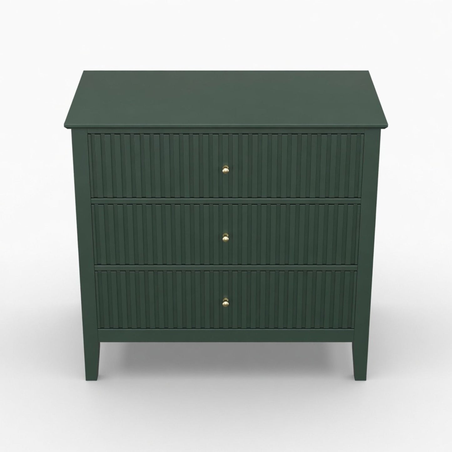 Fluted 3 Drawer Nightstand With Soft Close Slides