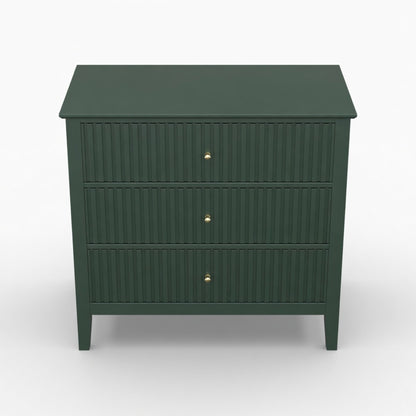 Fluted 3 Drawer Nightstand With Soft Close Slides