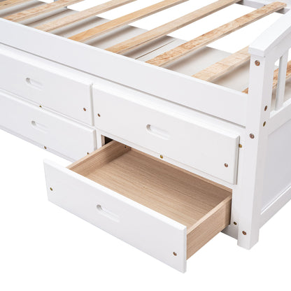 Platform Storage Bed Solid Wood Bed With 6 Drawers - The Sleep Loft - Online Mattress Showroom NYC
