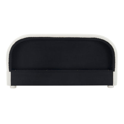 Upholstered Simple Modern Bedroom Bed With Curved Headboard - The Sleep Loft - Online Mattress Showroom NYC