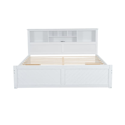 Platform Bed With Multi Storage Headboard, USB And Drawers - The Sleep Loft - Online Mattress Showroom NYC