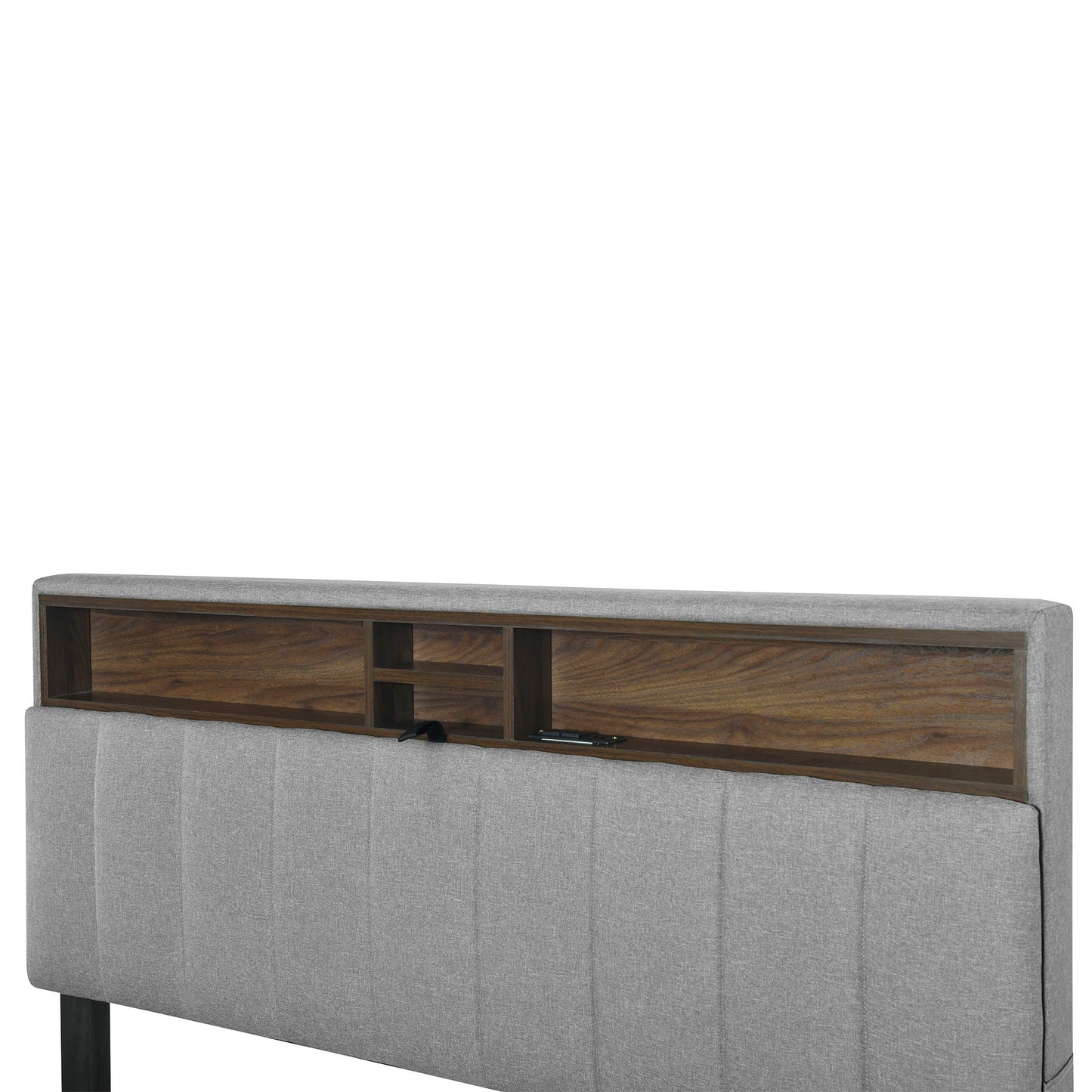 Upholstered Platform Bed With Storage Headboard, Trundle & 2 Drawers And A Set Of Sockets & USB Ports - The Sleep Loft - Online Mattress Showroom NYC