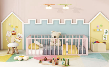 Metal Floor Bed Frame With Fence And Door - The Sleep Loft - Online Mattress Showroom NYC