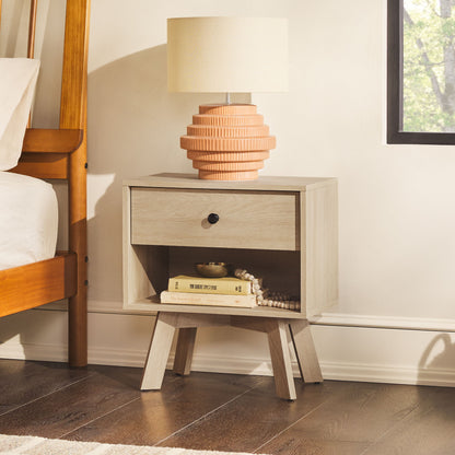 Mid-Century Modern Minimalist 1 Drawer Nightstand - The Sleep Loft - Online Mattress Showroom NYC