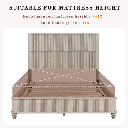 Platform Bed Frame & Tall Headboard