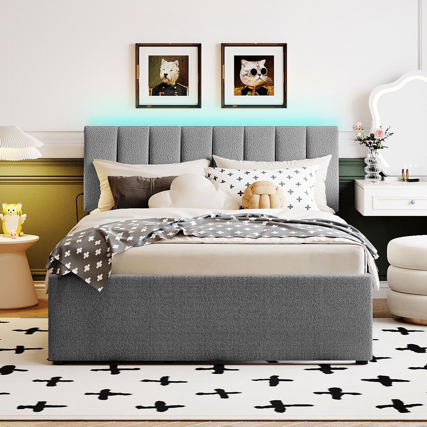 Upholstered Platform Bed With Trundle - The Sleep Loft - Online Mattress Showroom NYC