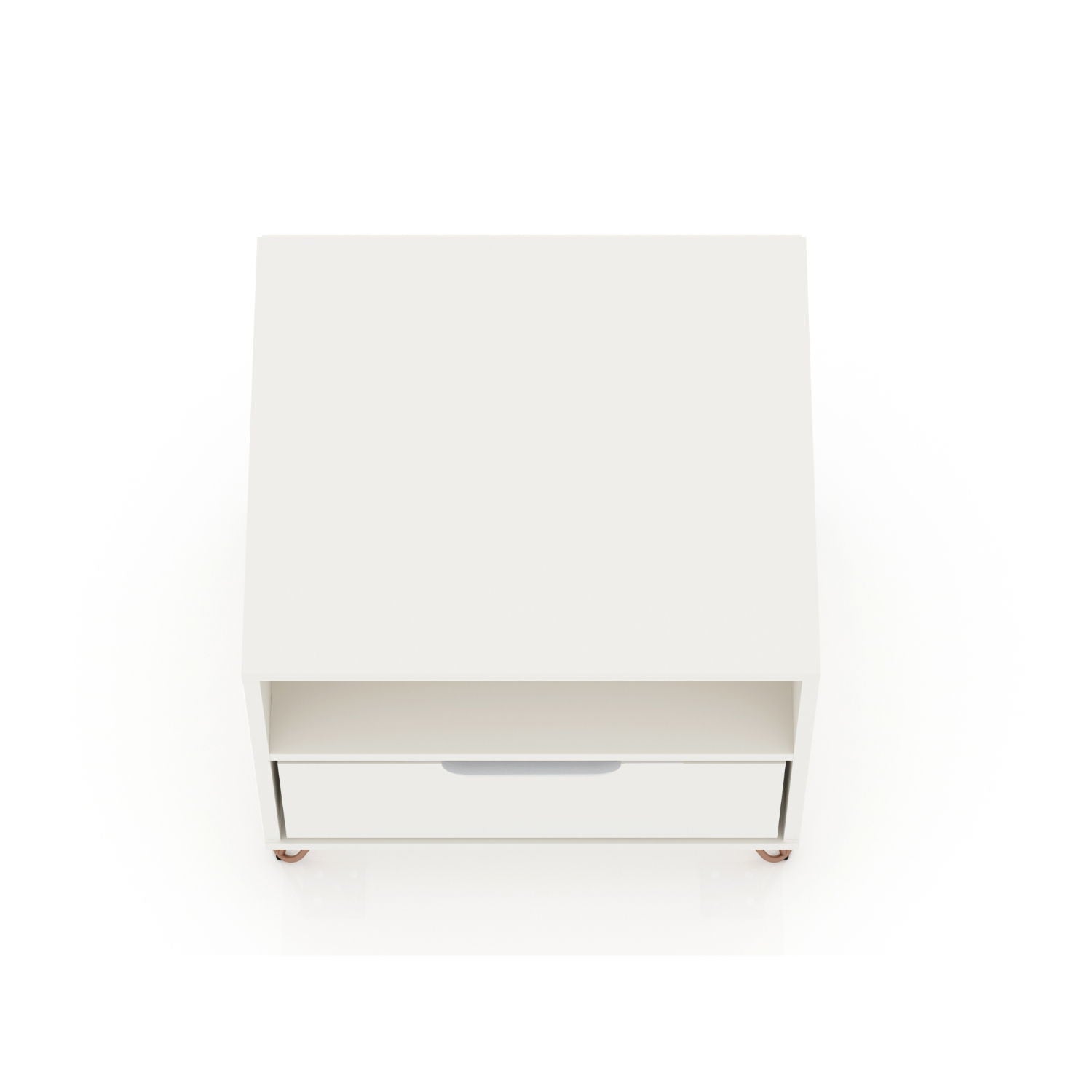 Rockefeller - Nightstand With 1 Drawer - White - The Sleep Loft - Online Mattress Showroom NYC