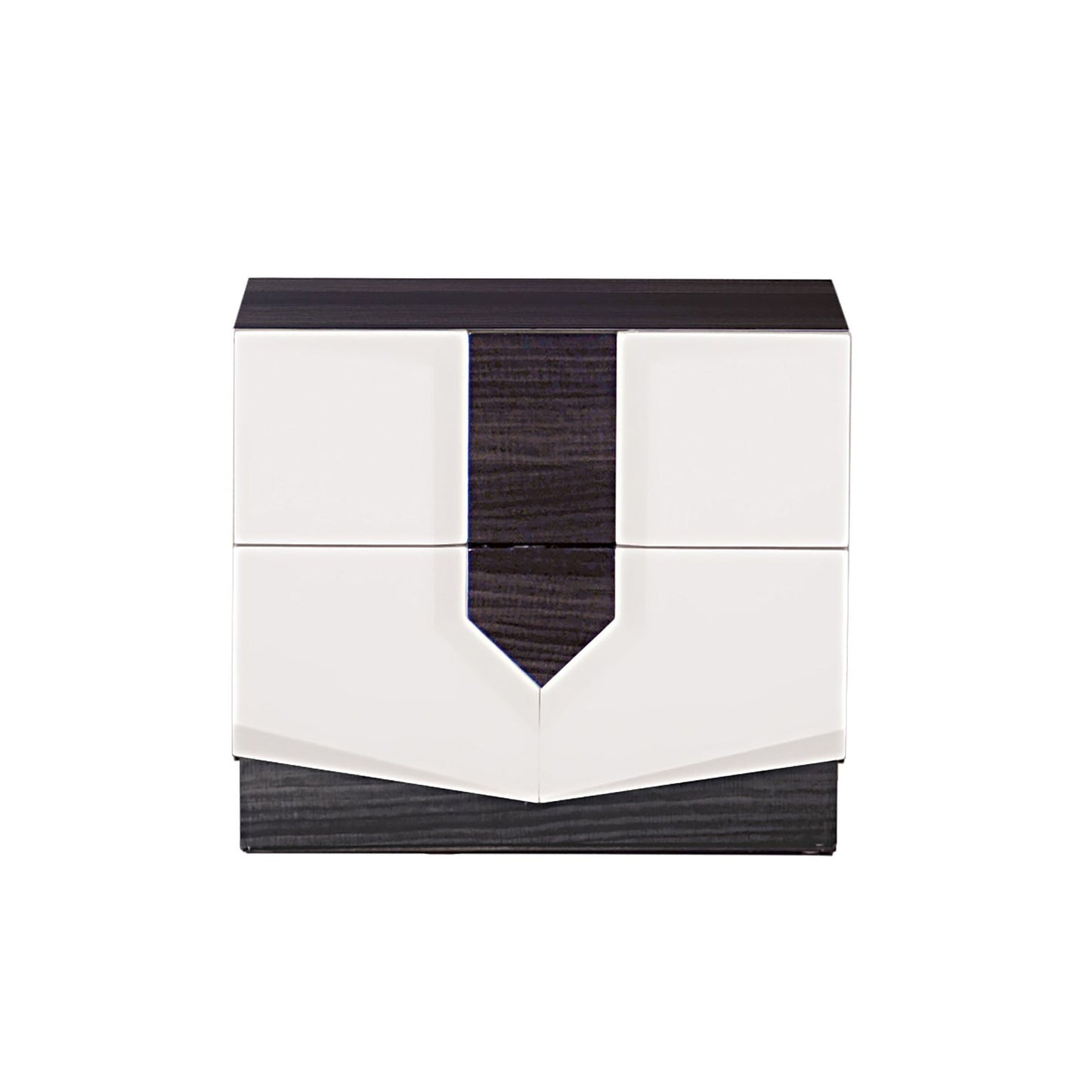 Vios - Zebra High Gloss Nightstand - White - The Sleep Loft - Online Mattress Showroom NYC